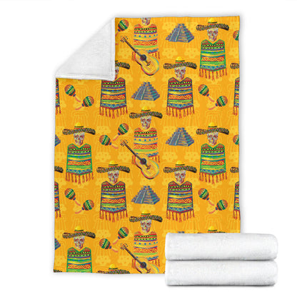 Maracas Mexican Style Pattern Print Design 02 Premium Blanket