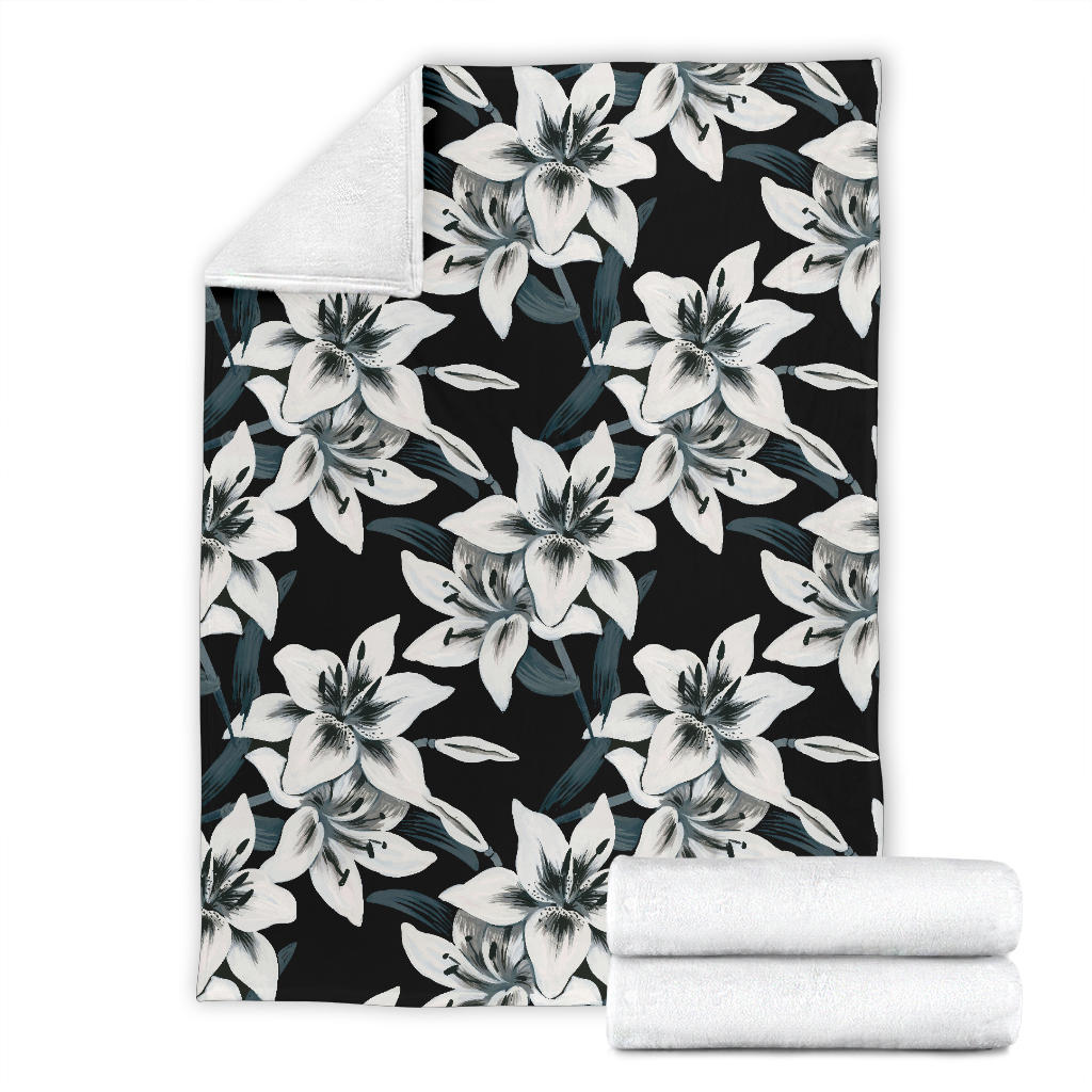 Lily Pattern Print Design 03 Premium Blanket