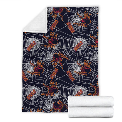 Tarantula Spiderwebs Pattern Print Design 01 Premium Blanket
