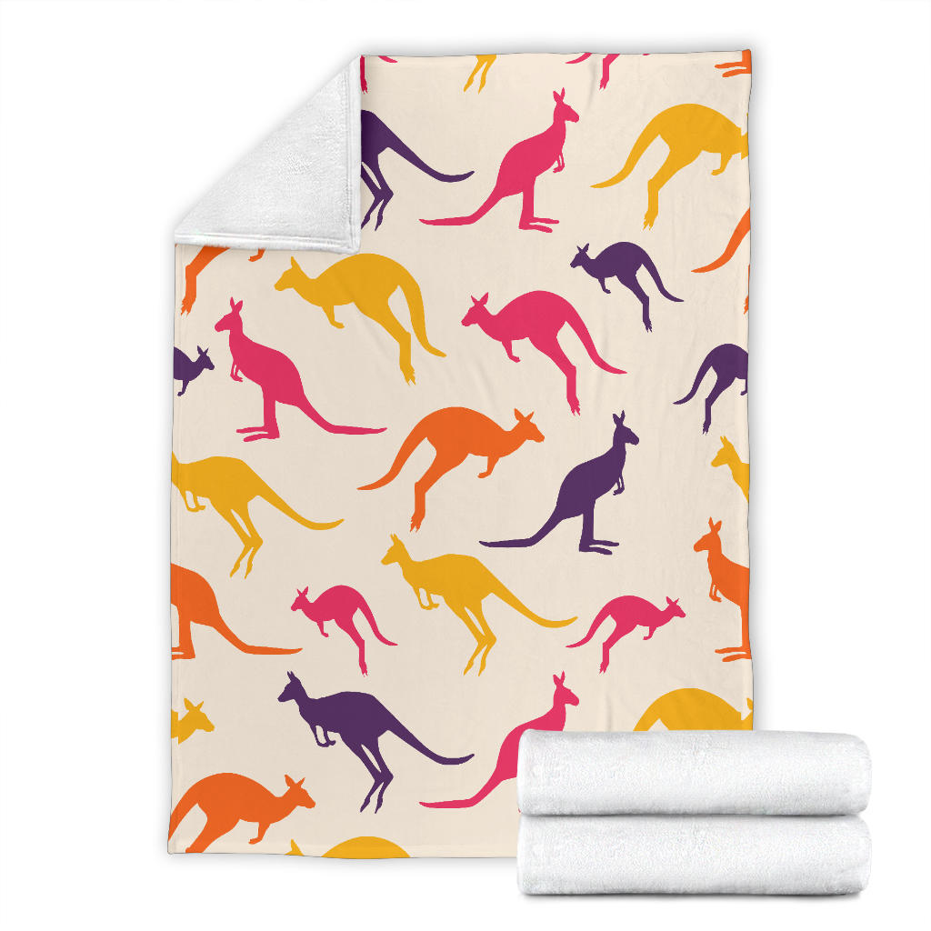 Kangaroos Pattern Print Design 01 Premium Blanket