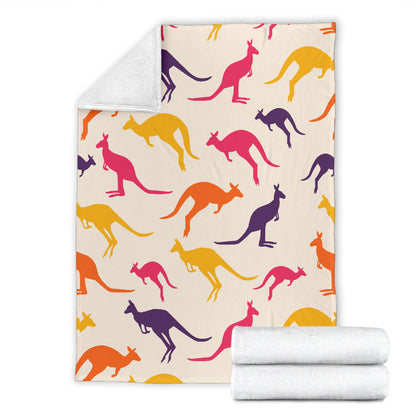 Kangaroos Pattern Print Design 01 Premium Blanket