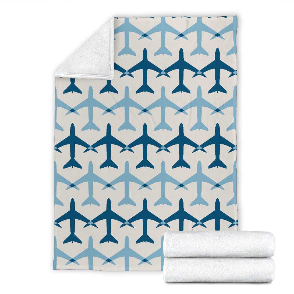 Airplane Pattern Print Design 04 Premium Blanket