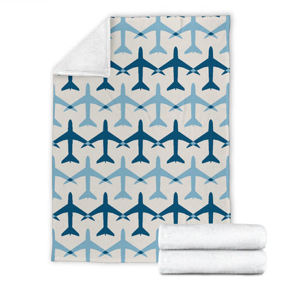 Airplane Pattern Print Design 04 Premium Blanket
