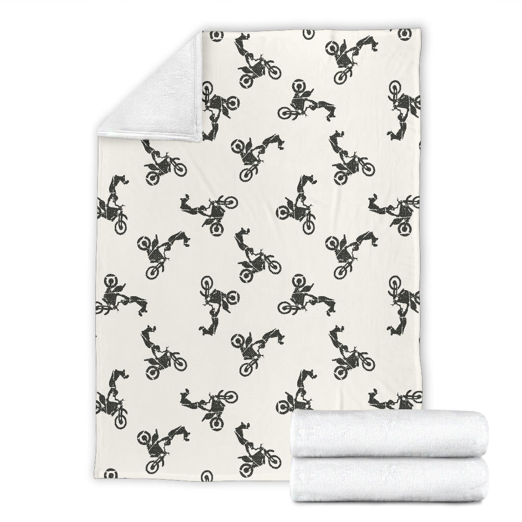 Motocross Pattern Print Design 03 Premium Blanket