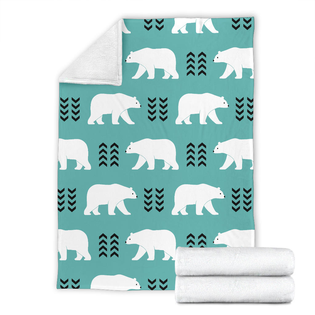 Polar Bear Pattern Print Design A05 Premium Blanket