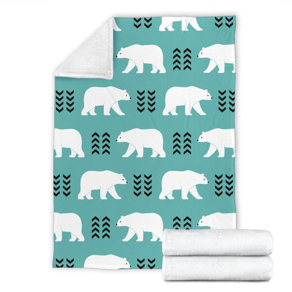 Polar Bear Pattern Print Design A05 Premium Blanket