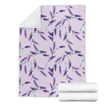 Lavender Pattern Print Design 02 Premium Blanket