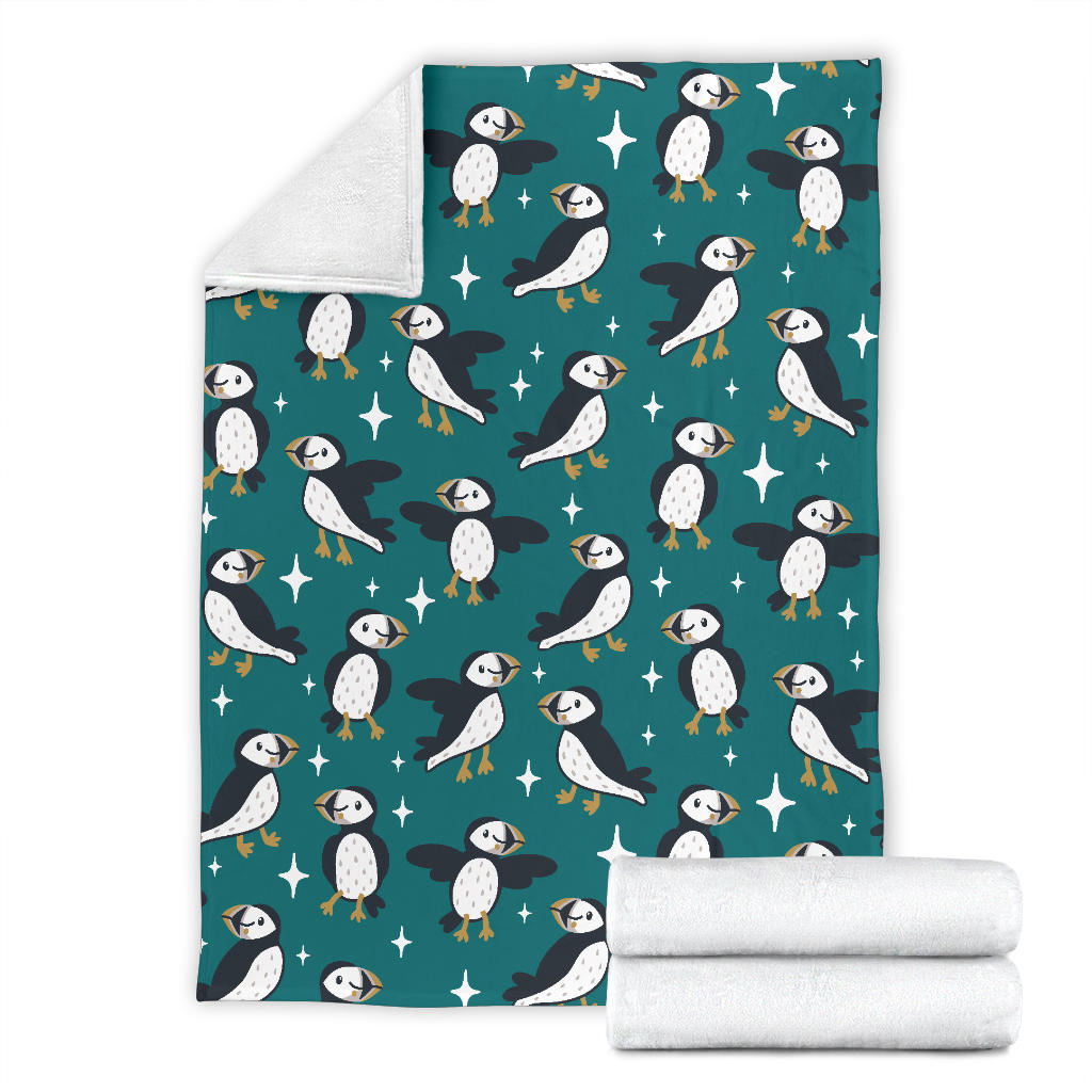 Puffin Pattern Print Design A05 Premium Blanket