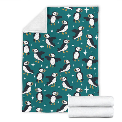 Puffin Pattern Print Design A05 Premium Blanket