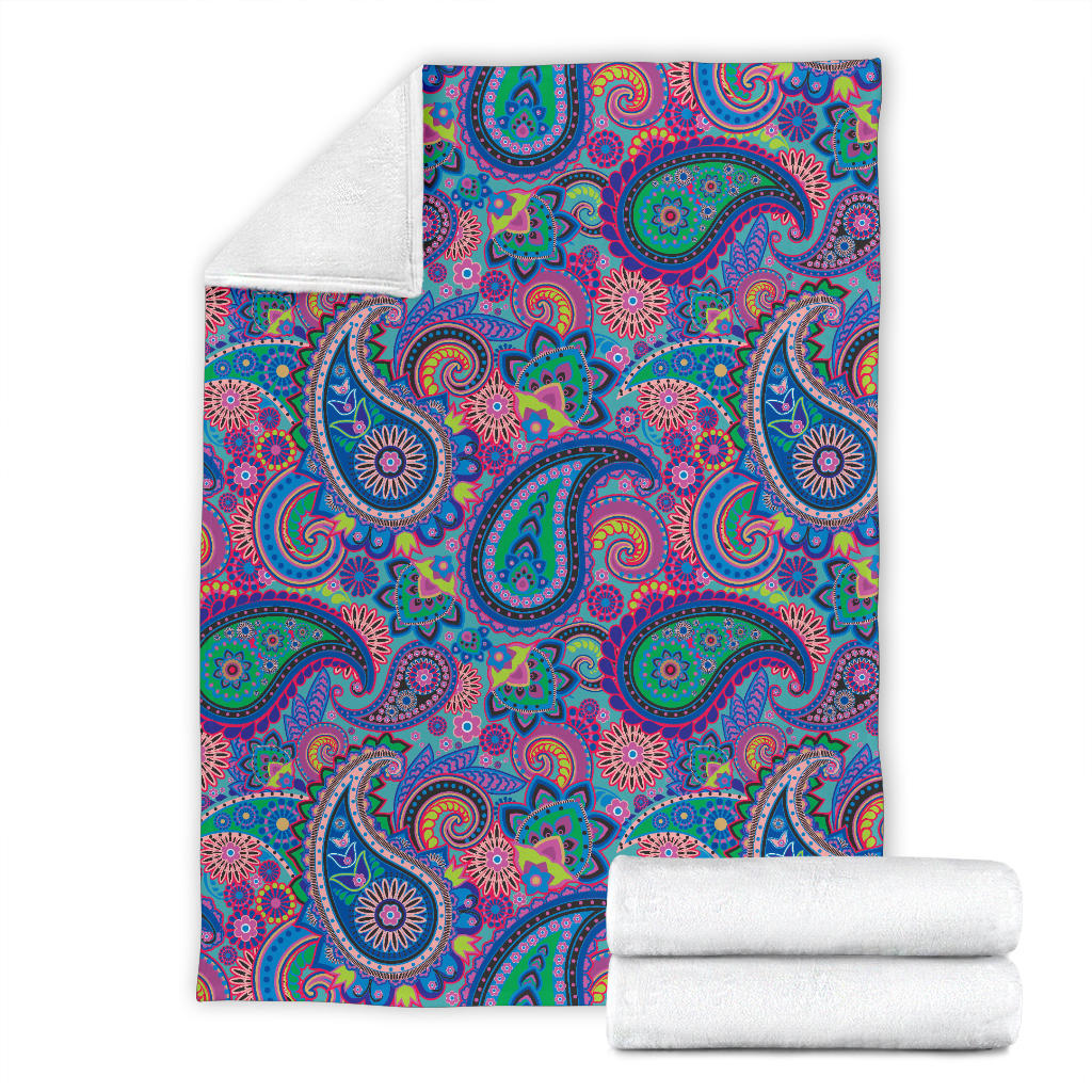 Paisley Colorful Pattern Print Design A02 Premium Blanket