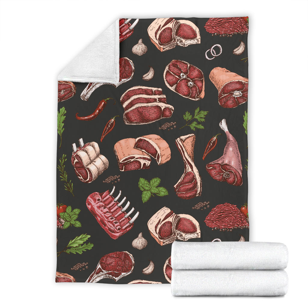 Meat Pattern Print Design 02 Premium Blanket