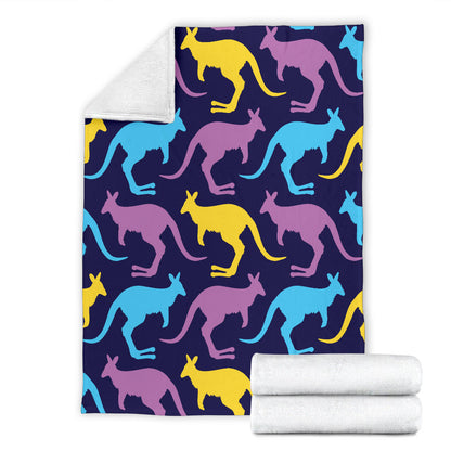 Kangaroos Pattern Print Design 02 Premium Blanket