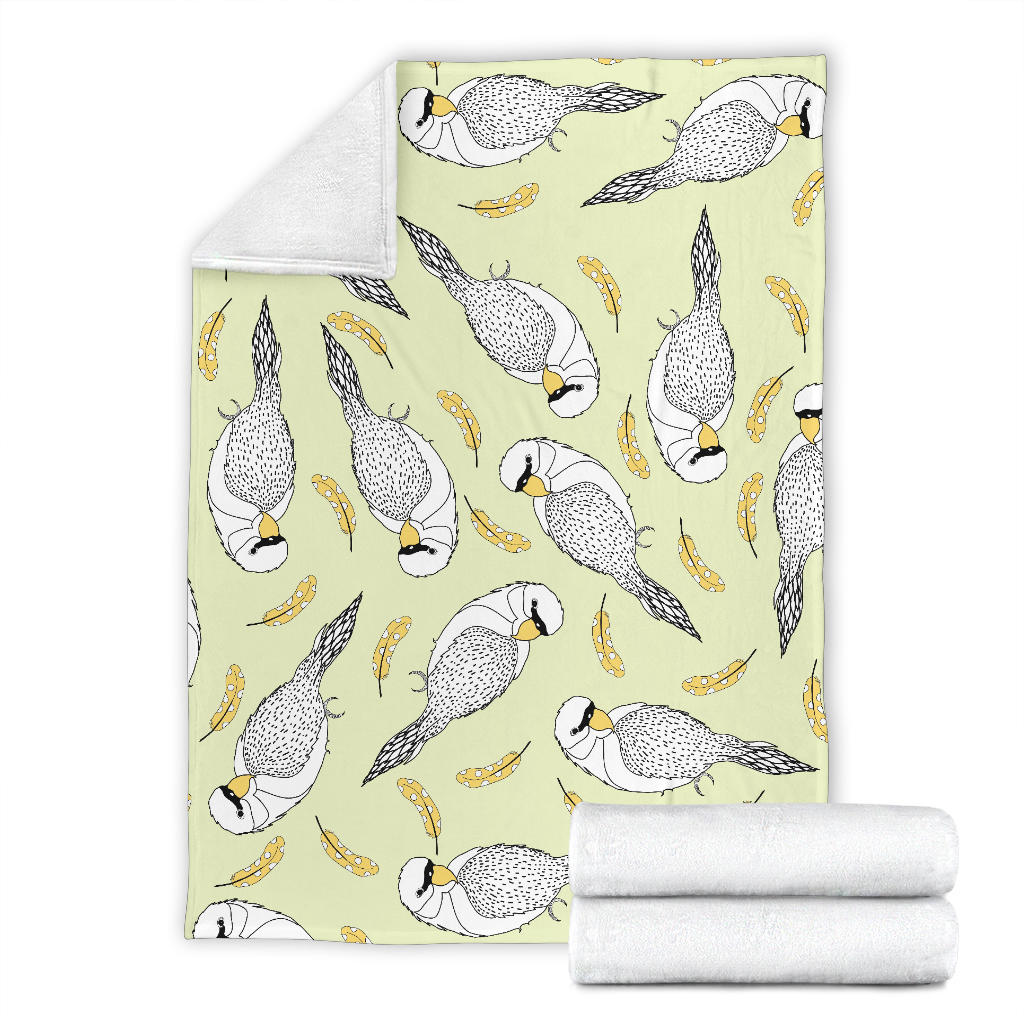 Parakeet Pattern Print Design A03 Premium Blanket