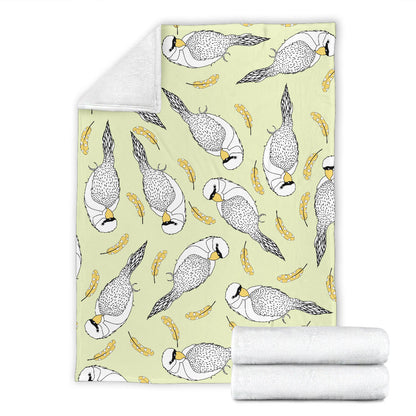 Parakeet Pattern Print Design A03 Premium Blanket