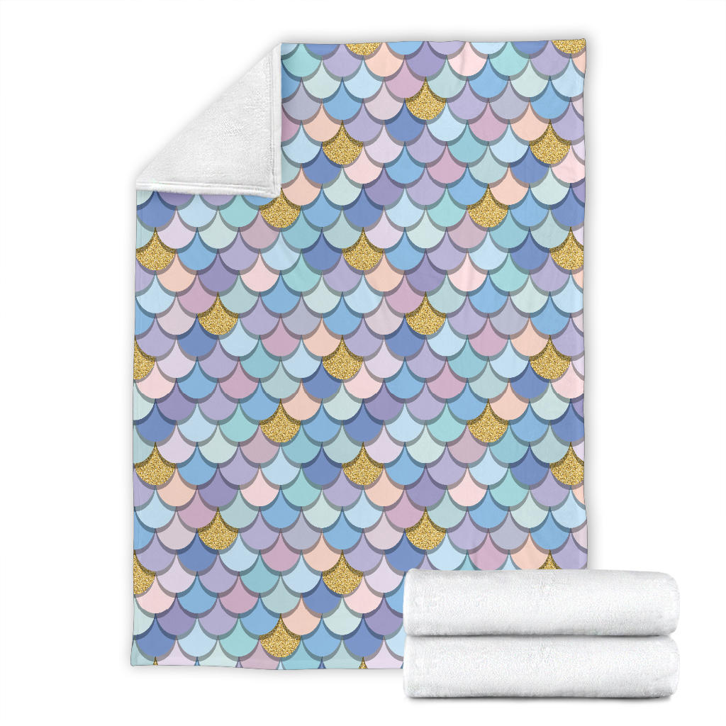 Mermaid Scales Pattern Print Design 05 Premium Blanket