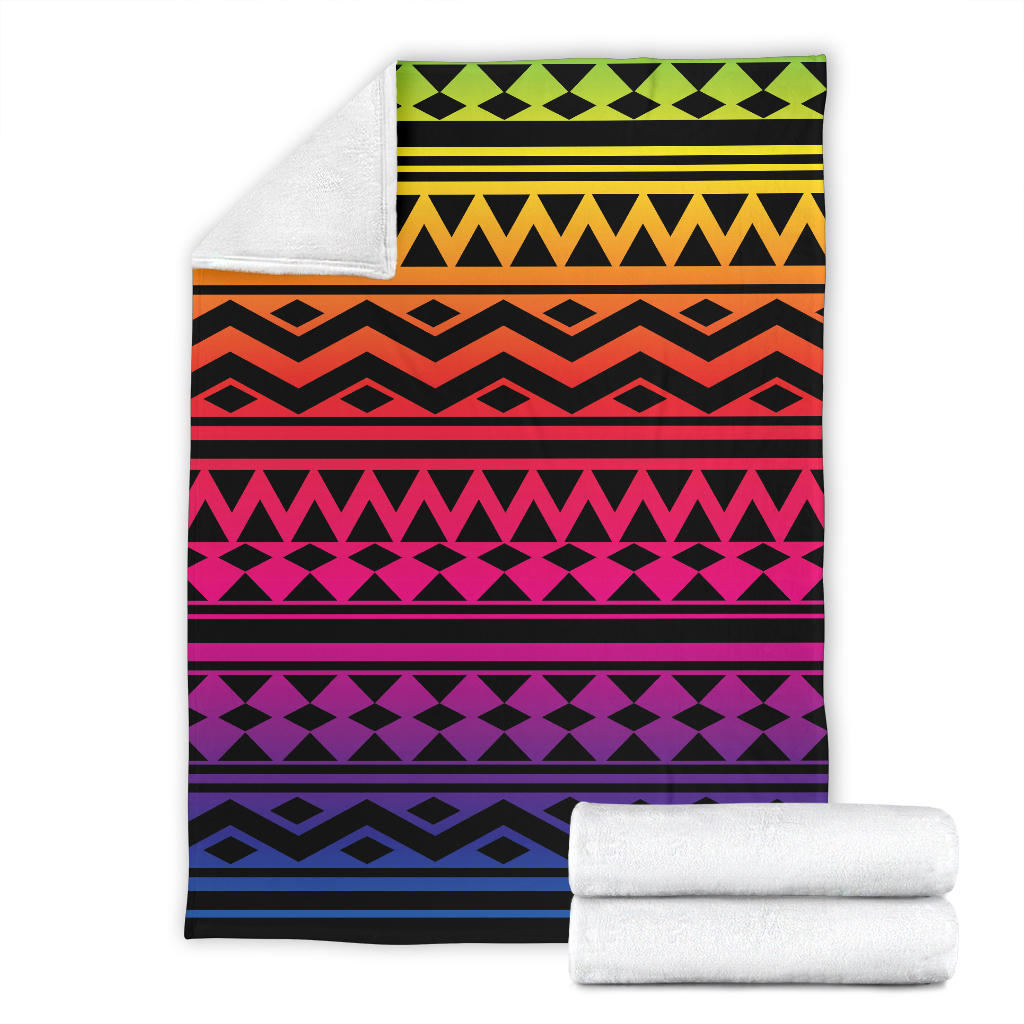 Rainbow Tribal Pattern Print Design A02 Premium Blanket