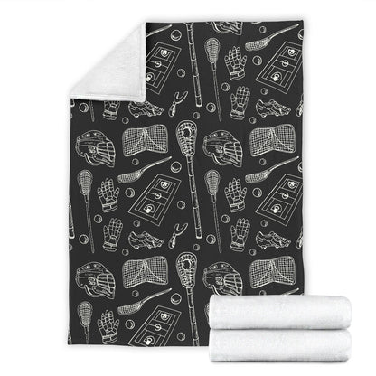 Lacrosse Pattern Print Design 01 Premium Blanket