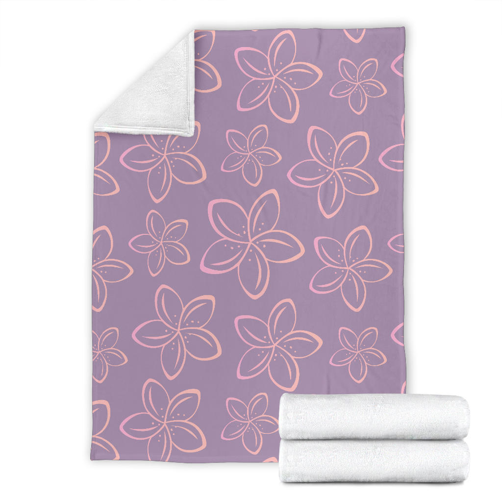 Plumeria Pattern Print Design A01 Premium Blanket