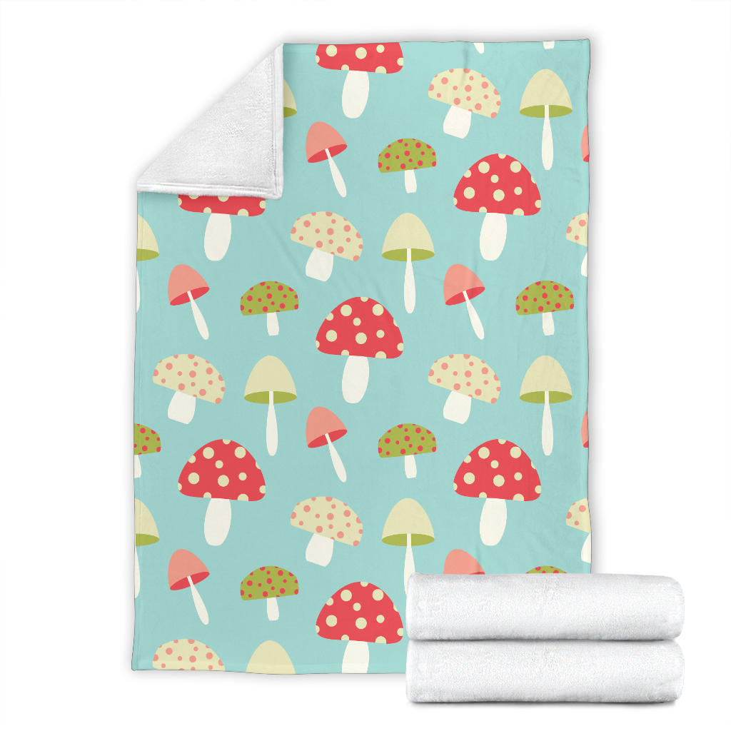 Mushroom Pattern Print Design A01 Premium Blanket
