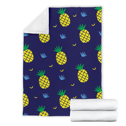 Pineapple Pattern Print Design A01 Premium Blanket