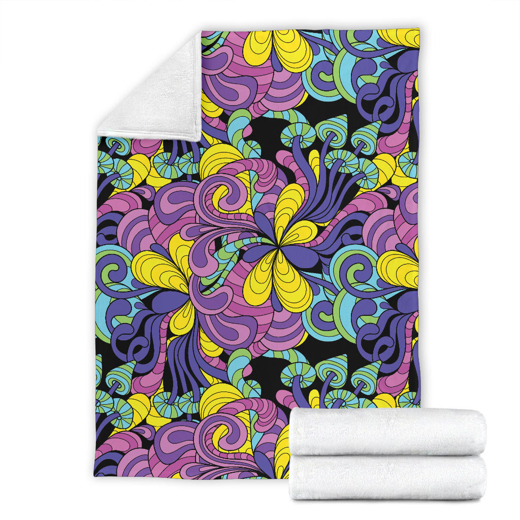 Psychedelic Pattern Print Design A04 Premium Blanket