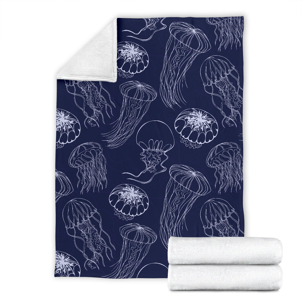 Jellyfish Pattern Print Design 05 Premium Blanket