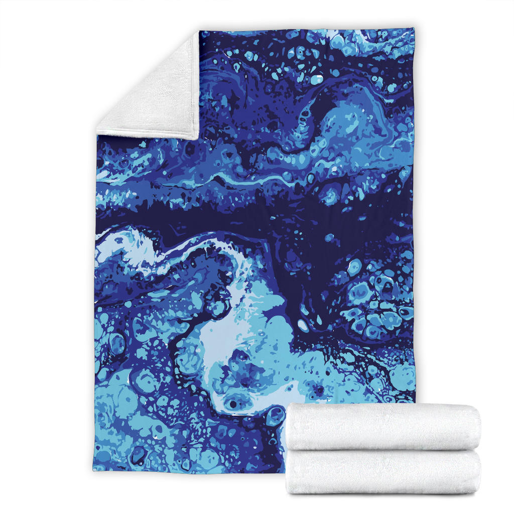 Ocean Liquid Pattern Print Design A03 Premium Blanket