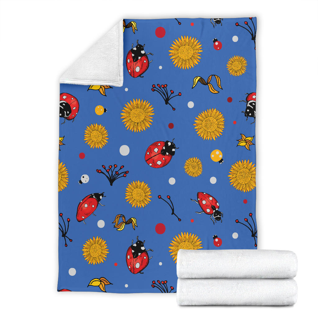 Ladybug Pattern Print Design 05 Premium Blanket