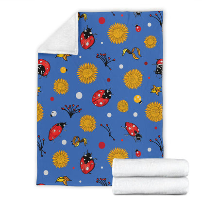 Ladybug Pattern Print Design 05 Premium Blanket