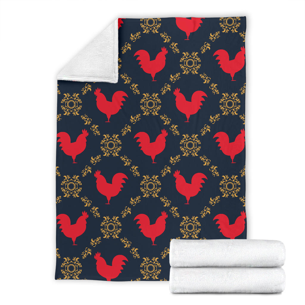 Rooster Pattern Print Design A02 Premium Blanket