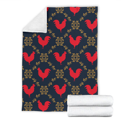 Rooster Pattern Print Design A02 Premium Blanket
