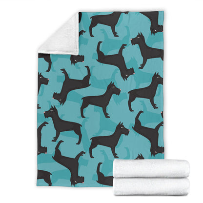 Schnauzers Pattern Print Design A01 Premium Blanket