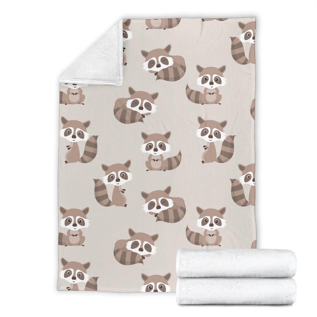 Raccoon Pattern Print Design A05 Premium Blanket