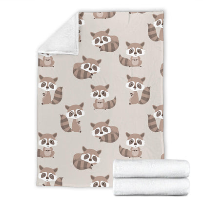 Raccoon Pattern Print Design A05 Premium Blanket