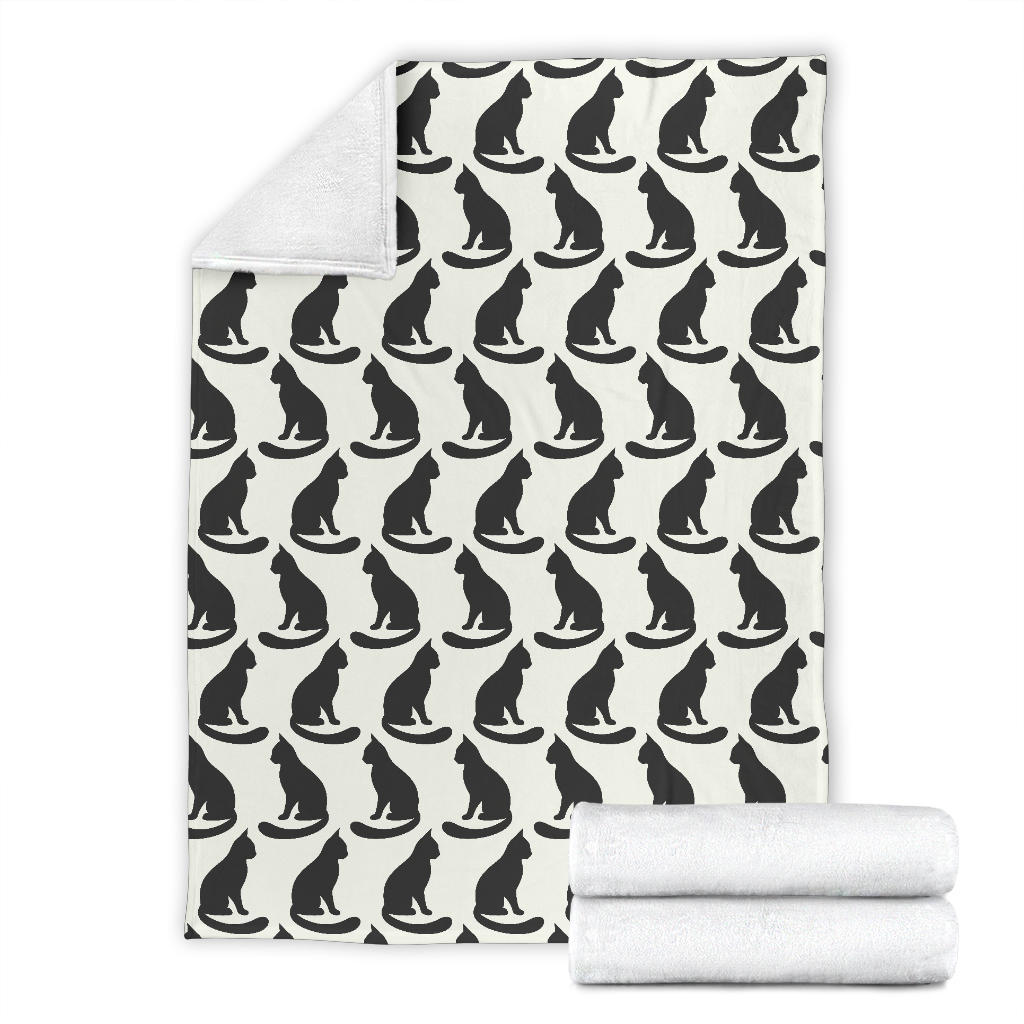Black Cat Pattern Print Design 02 Premium Blanket