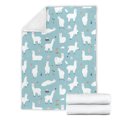 Alpaca Pattern Print Design 02 Premium Blanket