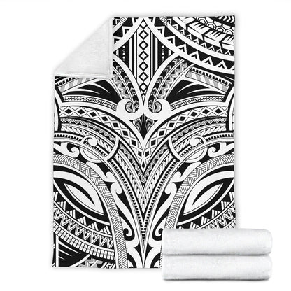 Maori Pattern Print Design 06 Premium Blanket