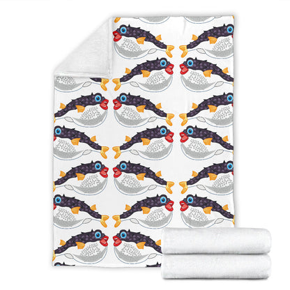 Fugu Pattern Print Design 03 Premium Blanket