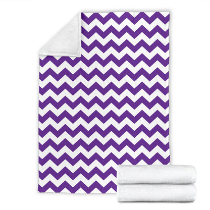 Chevron Purple Pattern Print Design 03 Premium Blanket