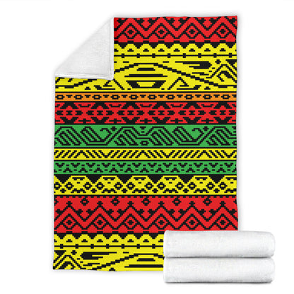 Rastafarian Pattern Print Design A02 Premium Blanket