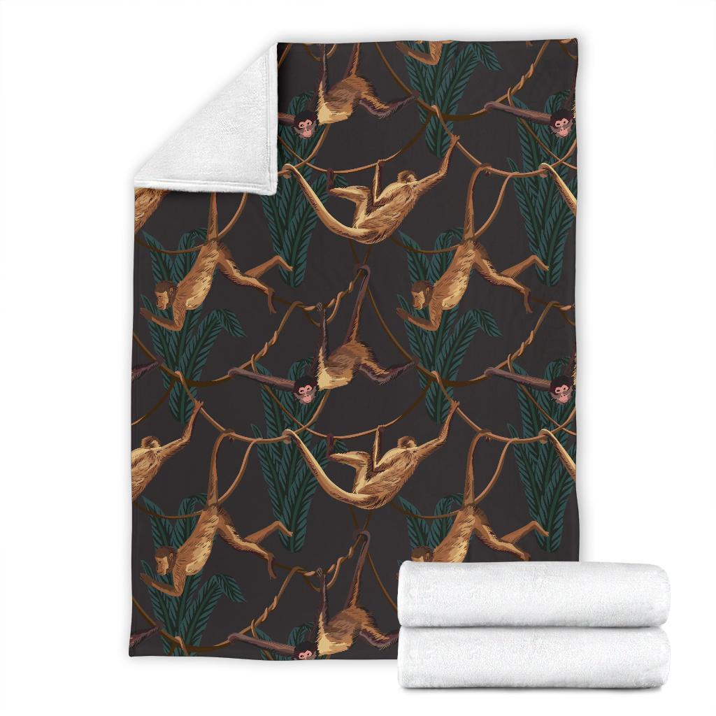 Monkey Pattern Print Design 02 Premium Blanket
