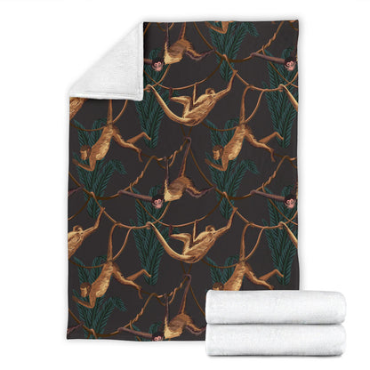 Monkey Pattern Print Design 02 Premium Blanket