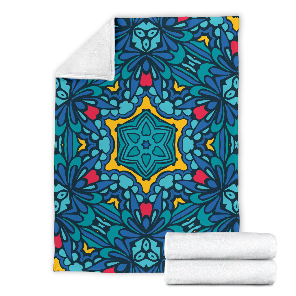 Kaleidoscope Pattern Print Design 04 Premium Blanket