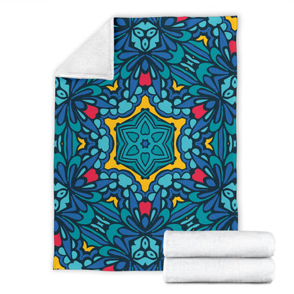 Kaleidoscope Pattern Print Design 04 Premium Blanket