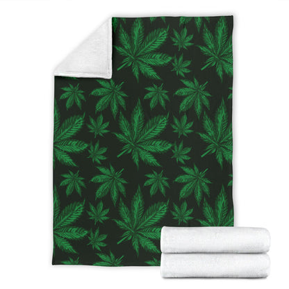Pot Leaf Pattern Print Design A04 Premium Blanket