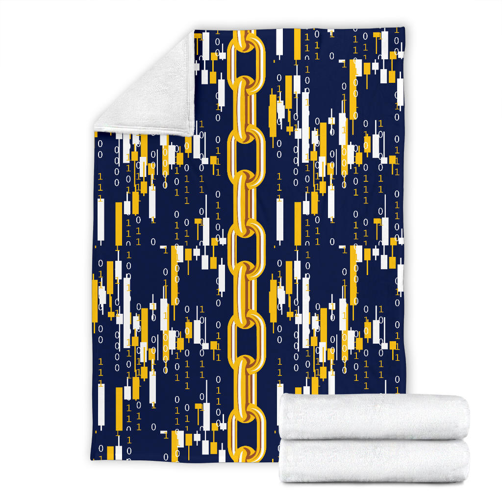 Cryptocurrency Chain Pattern Print Design 03 Premium Blanket