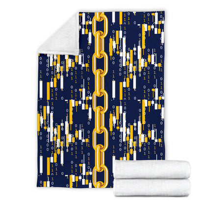 Cryptocurrency Chain Pattern Print Design 03 Premium Blanket
