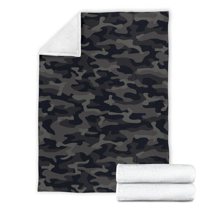 Camo Black Pattern Print Design 02 Premium Blanket
