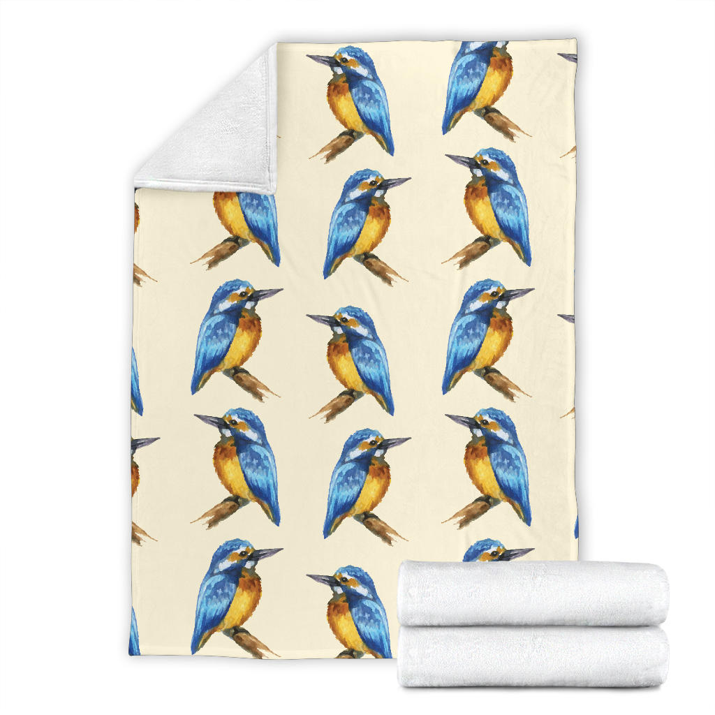 Kingfisher Pattern Print Design 01 Premium Blanket