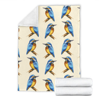 Kingfisher Pattern Print Design 01 Premium Blanket